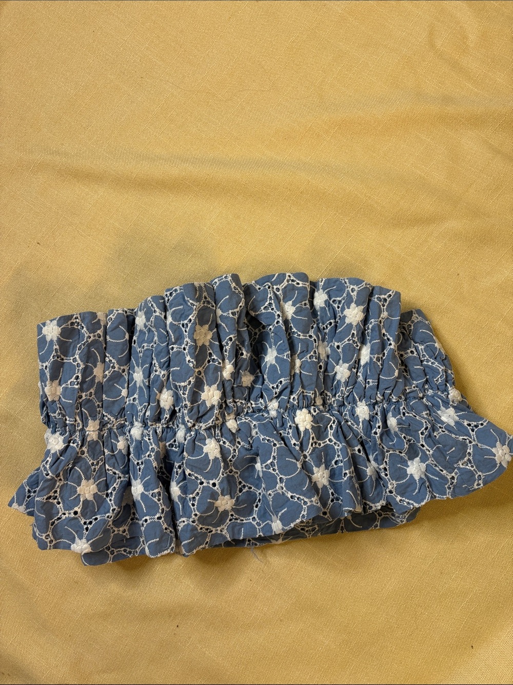 DO+BE Blue Floral Eyelet Ruffle Mini Skirt